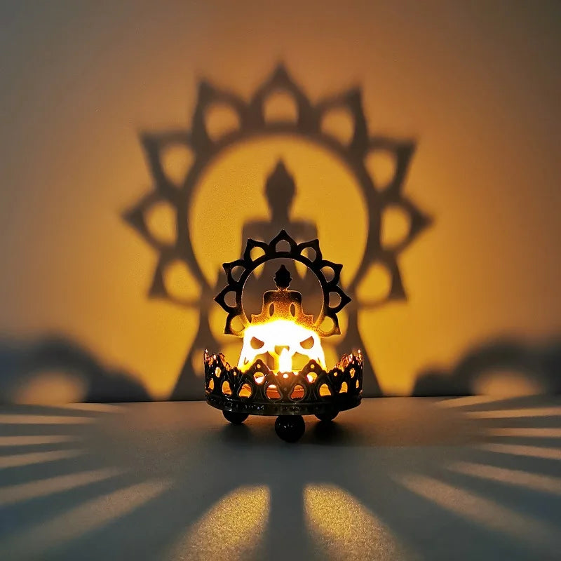Southeast Asia Greco-Buddhist HOME temple Shakyamuni Buddha light Buddhist faith metal Decorative candlestick