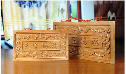 Southeast Asia HOME Company wall Exorcise evil spirits Good luck Tianguan CIFU FENG SHUI Rosewood carving Safety symbol talisman