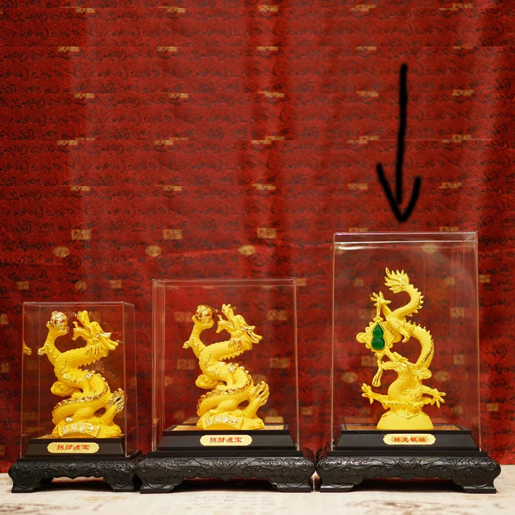 Southeast Asia HOME OFFICE company SHOP TOP GIFT Talisman Auspicious GOOD LUCK gold-plating royal Dragon FENG SHUI Ornament