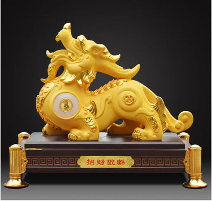 Southeast Asia HOME SHOP Company Mascot Bring good luck money Success Royal dragon PI XIU statue brisk thriving business