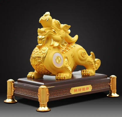 Southeast Asia HOME SHOP Company Mascot Bring good luck money Success Royal dragon PI XIU statue brisk thriving business