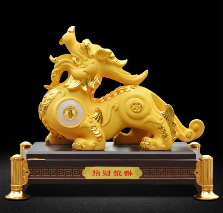 Southeast Asia HOME SHOP Company Mascot Bring good luck money Success Royal dragon PI XIU statue brisk thriving business