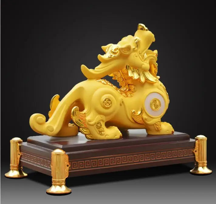 Southeast Asia HOME SHOP Company Mascot Bring good luck money Success Royal dragon PI XIU statue brisk thriving business
