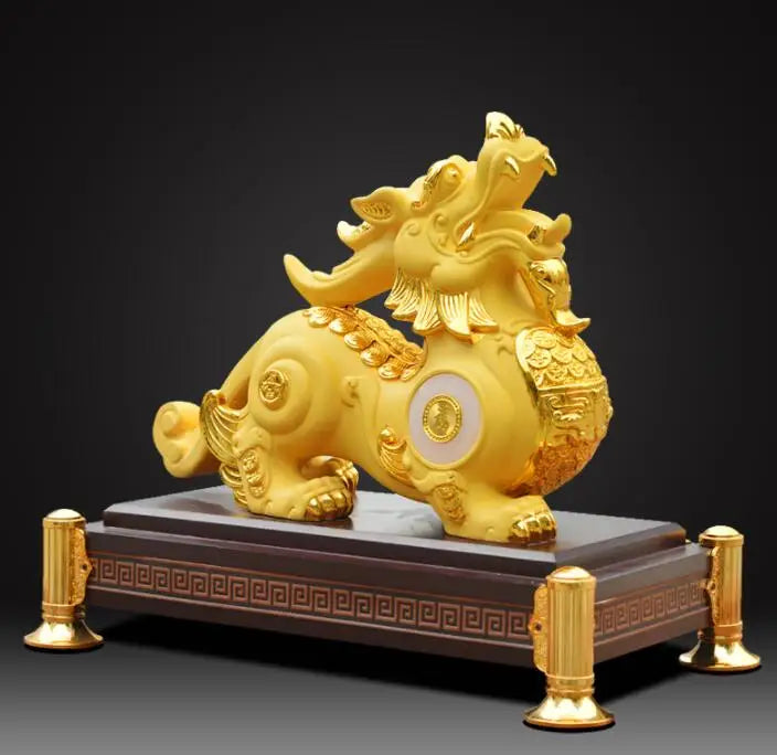 Southeast Asia HOME SHOP Company Mascot Bring good luck money Success Royal dragon PI XIU statue brisk thriving business