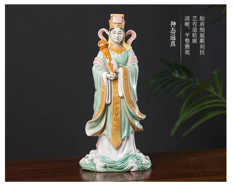Southeast Asia HOME family Temple Worship porcelain GUAN YIN Mazu Goddess Patron saint God buddha statue bless safe good luck