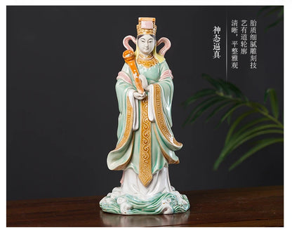Southeast Asia HOME family Temple Worship porcelain GUAN YIN Mazu Goddess Patron saint God buddha statue bless safe good luck