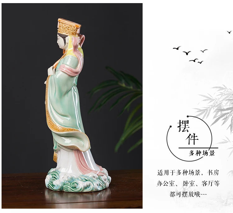 Southeast Asia HOME family Temple Worship porcelain GUAN YIN Mazu Goddess Patron saint God buddha statue bless safe good luck