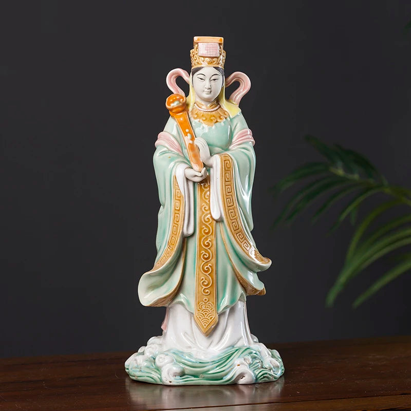 Southeast Asia HOME family Temple Worship porcelain GUAN YIN Mazu Goddess Patron saint God buddha statue bless safe good luck