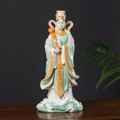 Southeast Asia HOME family Temple Worship porcelain GUAN YIN Mazu Goddess Patron saint God buddha statue bless safe good luck