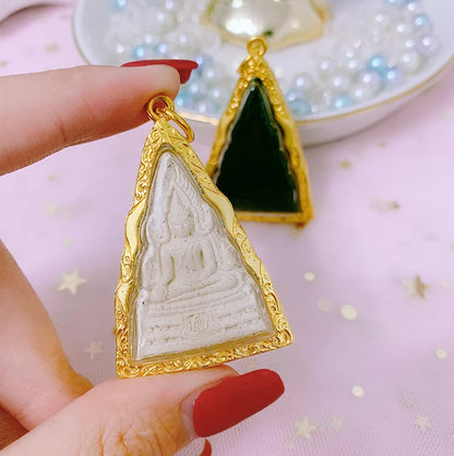Southeast Asia Thailand Temple Buddhist pocket talisman safety healthy GOOD LUCK Prosperity Sakyamuni Buddha card Pendant Amulet