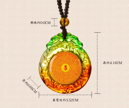 Southeast Asia Thailand Temple Greco Buddhist pocket talisman GOOD LUCK crystal Shurangama Mantra Buddha card Pendant Amulet