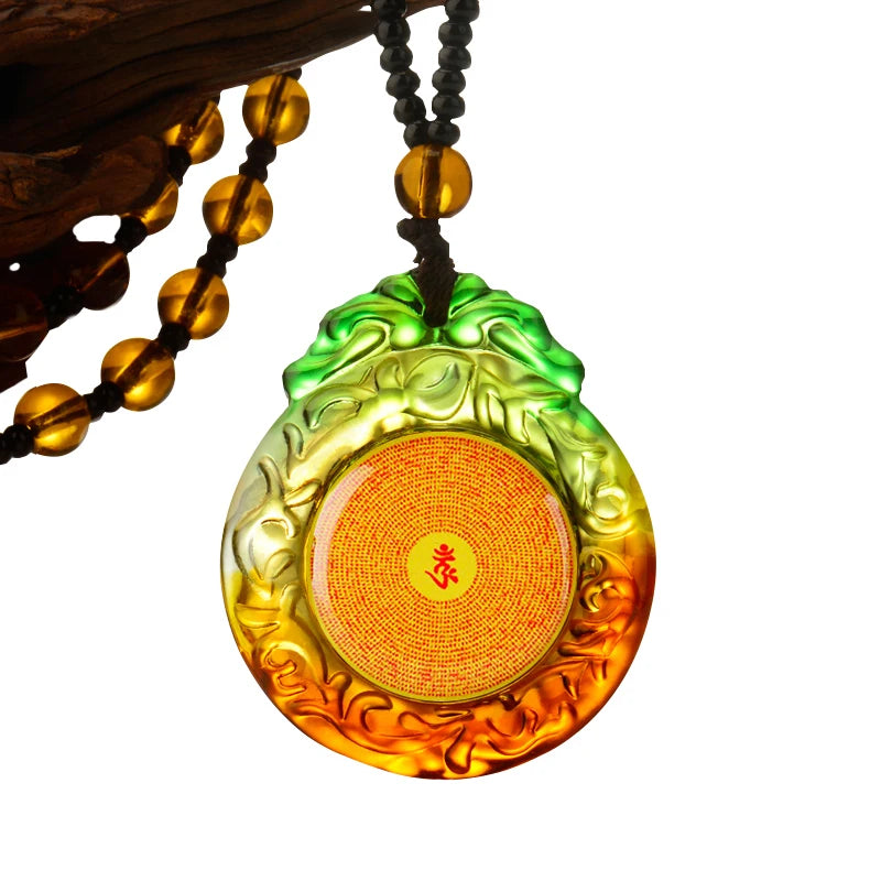 Southeast Asia Thailand Temple Greco Buddhist pocket talisman GOOD LUCK crystal Shurangama Mantra Buddha card Pendant Amulet
