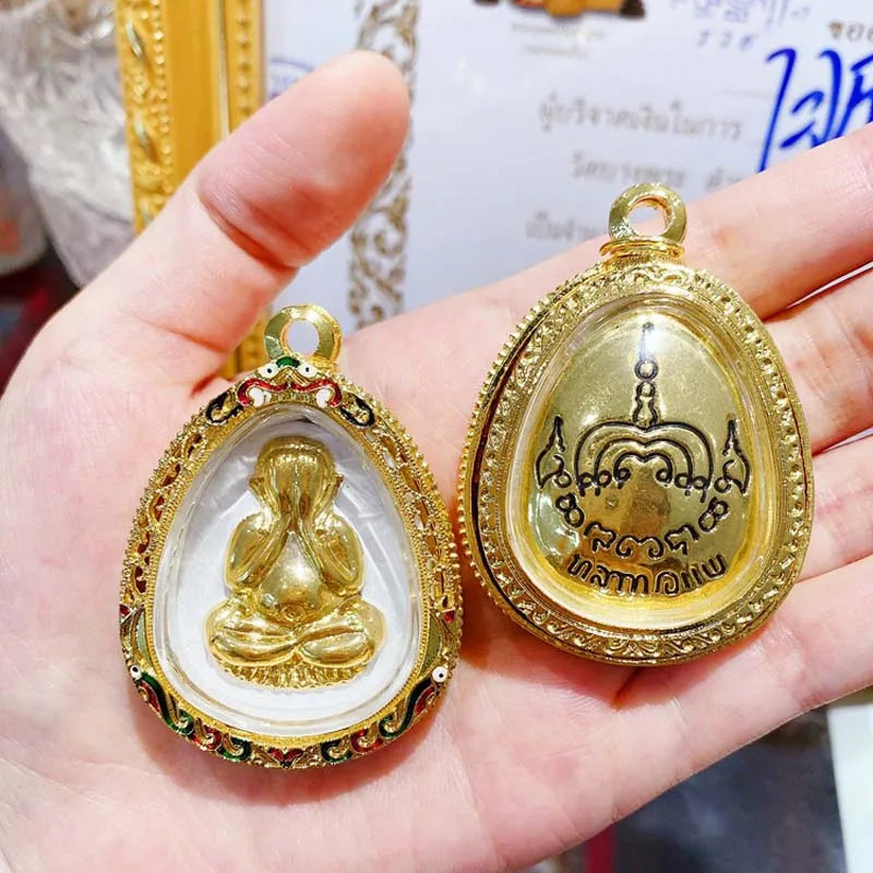 Southeast Asia Thailand Temple talisman bring wealth money GOOD LUCK BLESS safe health YAN MIAN FO Buddha Pendant Amulet A4