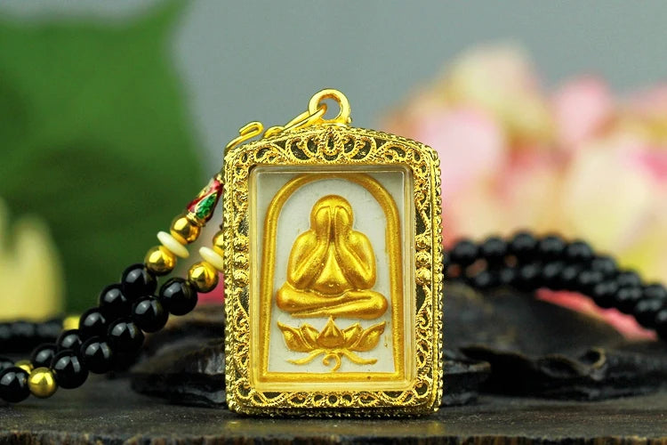 Southeast Asia Thailand Temple talisman bring wealth money GOOD LUCK BLESS safe health YAN MIAN FO God Buddha Pendant Amulet