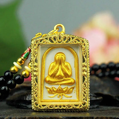 Southeast Asia Thailand Temple talisman bring wealth money GOOD LUCK BLESS safe health YAN MIAN FO God Buddha Pendant Amulet