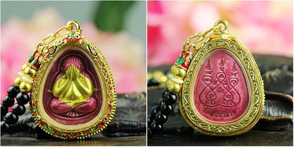 Southeast Asia Thailand Temple talisman bring wealth money GOOD LUCK BLESS safe health YAN MIAN God Buddha card Pendant Amulet