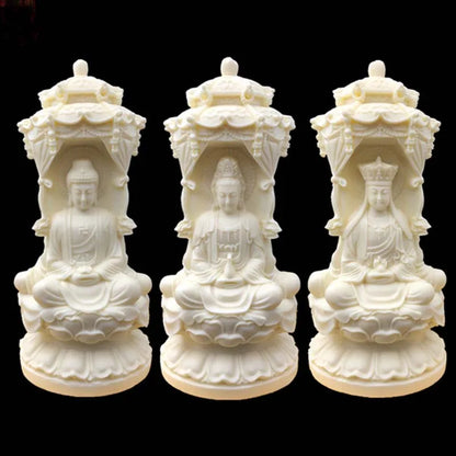 Southeast Asia Thailand buddha statue Buddhism 3 face Phra Sompo Guanyin Sakyamuni ksitigarbha Buddha Carving statue Talisman