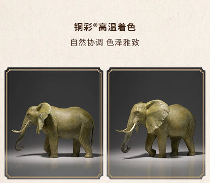 Southeast Asia Thailand high grade GOOD LUCK bronze God elephant mascot brass statue HOME company business God of wealth Mammon