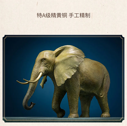 Southeast Asia Thailand high grade GOOD LUCK bronze God elephant mascot brass statue HOME company business God of wealth Mammon