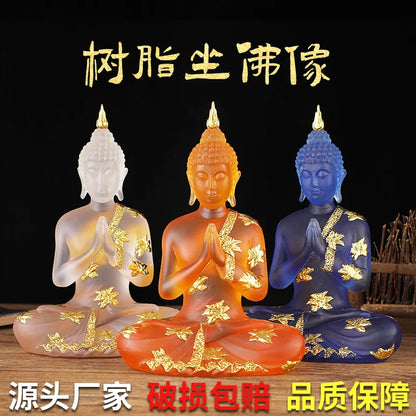 Southeast Asia Thailand home altar protection Sitting Buddha bless safety healthy good luck Decorative Buddha statue