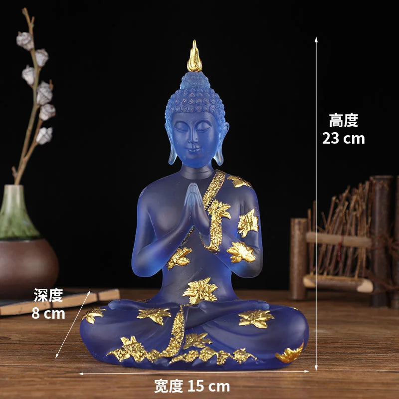Southeast Asia Thailand home altar protection Sitting Buddha bless safety healthy good luck Decorative Buddha statue