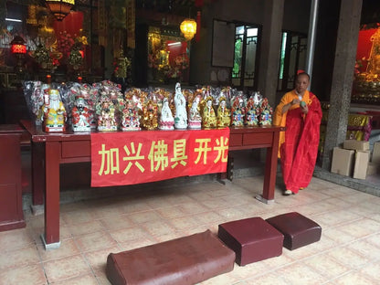 Southeast Asia temple efficacious Talisman buddha home altar family Mascot CAI SHEN YE God of wealth Porcelain Sculpture statue