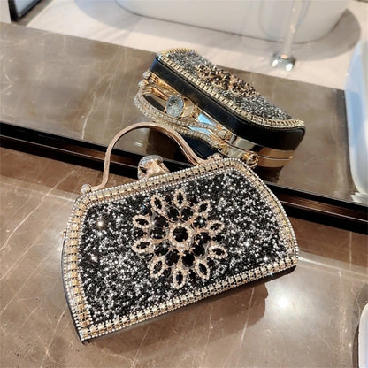 Sparkling Bag Wedding Party Formal Evening Bag for Women Girl Banquet Crossbody Shoulder Bags Cocktail Clutch