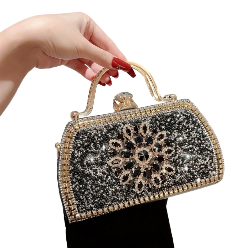 Sparkling Bag Wedding Party Formal Evening Bag for Women Girl Banquet Crossbody Shoulder Bags Cocktail Clutch