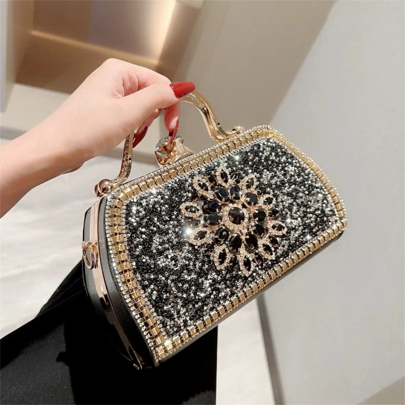 Sparkling Bag Wedding Party Formal Evening Bag for Women Girl Banquet Crossbody Shoulder Bags Cocktail Clutch