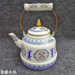 Special Enamel Teapot Mongolian Milk Teapot Eight Treasure Butter Teapot Special Gift Hotel
