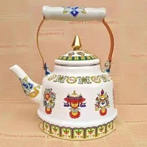 Special Enamel Teapot Mongolian Milk Teapot Eight Treasure Butter Teapot Special Gift Hotel