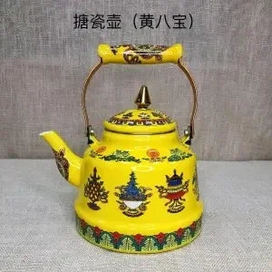 Special Enamel Teapot Mongolian Milk Teapot Eight Treasure Butter Teapot Special Gift Hotel