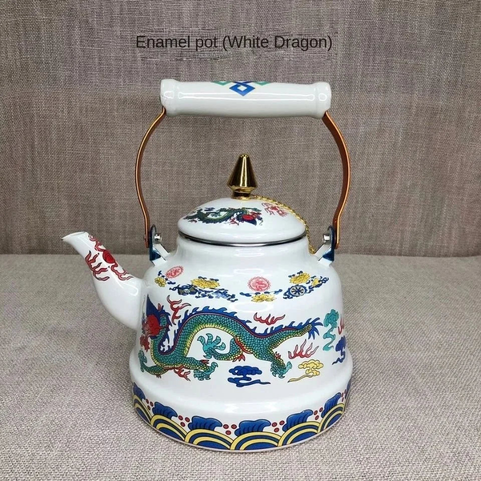 Special Enamel Teapot Mongolian Milk Teapot Eight Treasure Butter Teapot Special Gift Hotel