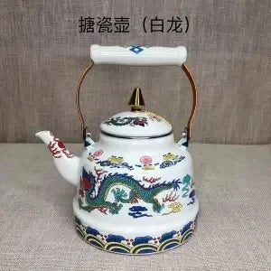 Special Enamel Teapot Mongolian Milk Teapot Eight Treasure Butter Teapot Special Gift Hotel