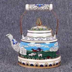 Special Enamel Teapot Mongolian Milk Teapot Eight Treasure Butter Teapot Special Gift Hotel