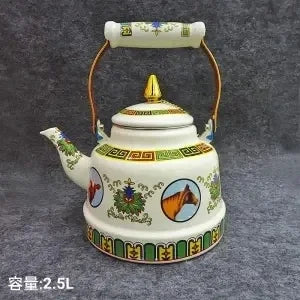 Special Enamel Teapot Mongolian Milk Teapot Eight Treasure Butter Teapot Special Gift Hotel
