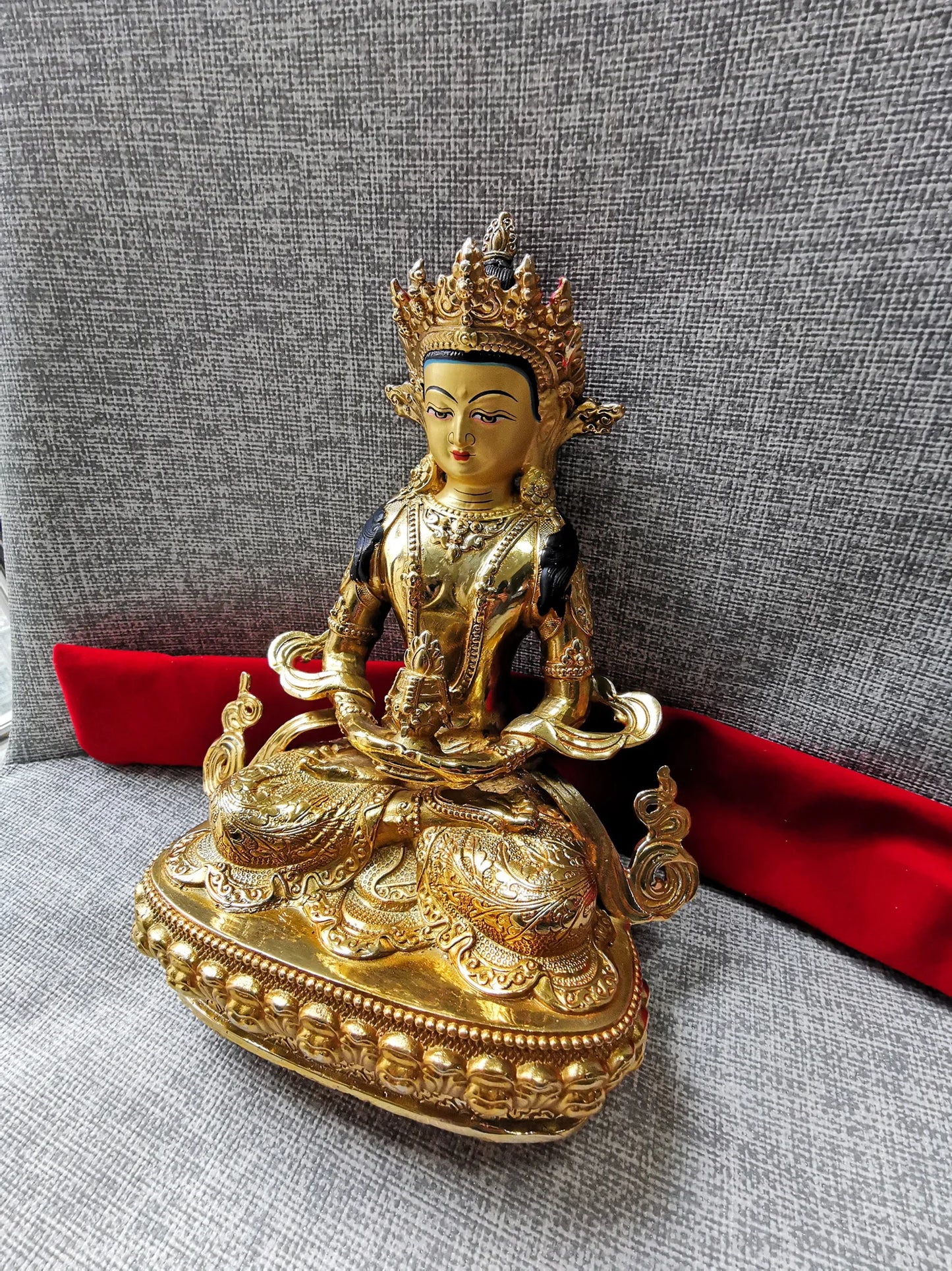 Special Offer # Buddhism Aisa Tibet HOME family gilded copper Amitayus Buddha GUAN YIN Buddha statue safe health good luck