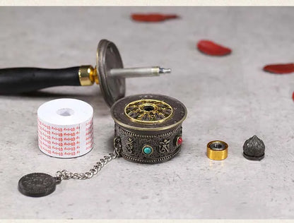 Special Offer Wholesale Buddhist article # Greco-Buddhist Tibet Nepal Buddhism recite chant scriptures Rotating prayer wheel