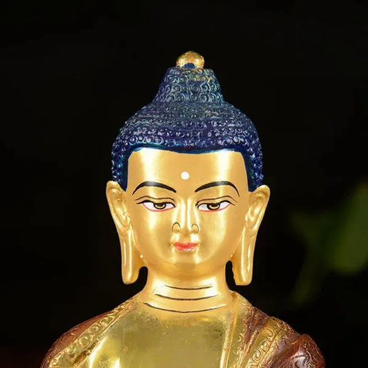 Special Offer  buddha statue # 7 inch # Tibetan Buddhism Medicine Guru Buddha Gold-plated brass statue # HOME Talisman