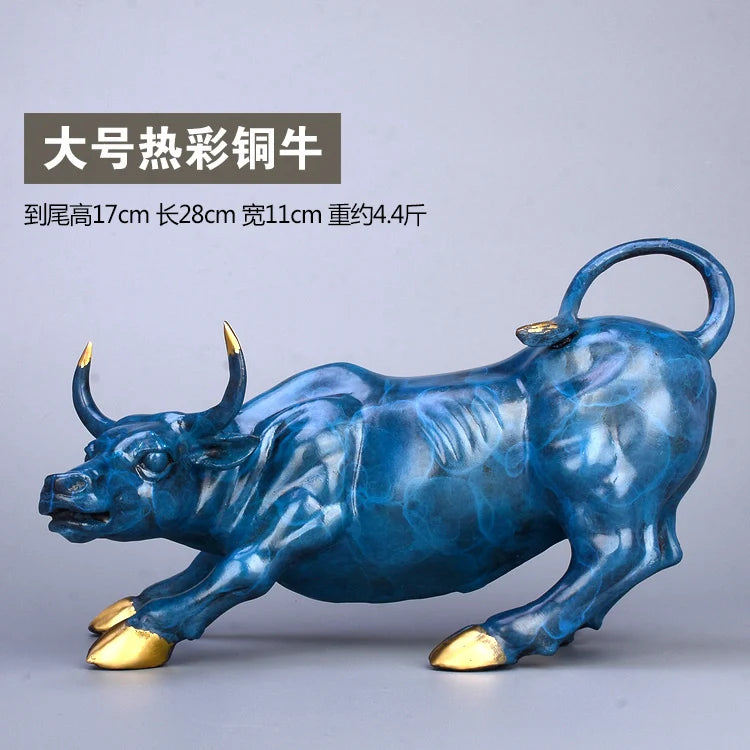 Special Offer # home business protective- Talisman House Protection Money Drawing Charging Bull color brass statue