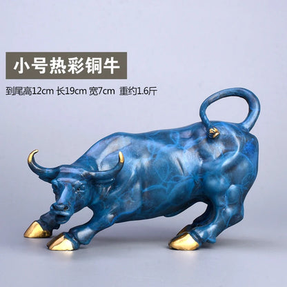 Special Offer # home business protective- Talisman House Protection Money Drawing Charging Bull color brass statue