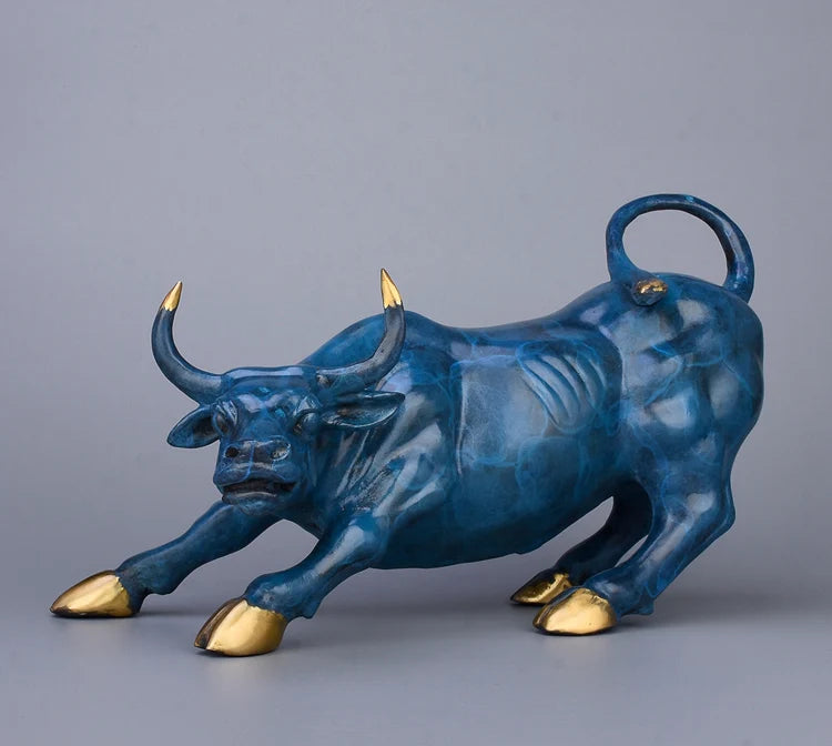 Special Offer # home business protective- Talisman House Protection Money Drawing Charging Bull color brass statue