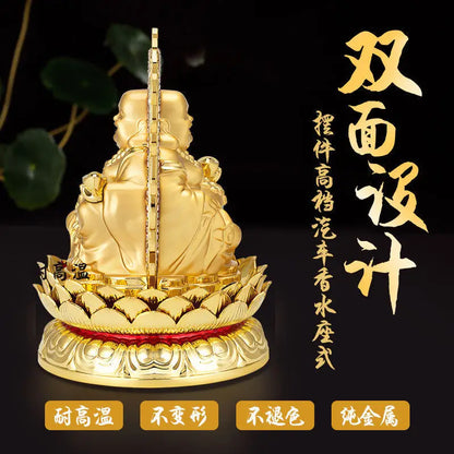 Special Offer # safety GOOD LUCK # Diamond gold Goddess Guanyin bodhisattva God of Wealth Maitreya Buddha copper statue