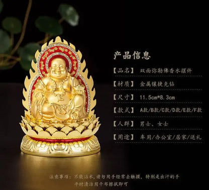 Special Offer # safety GOOD LUCK # Diamond gold Goddess Guanyin bodhisattva God of Wealth Maitreya Buddha copper statue