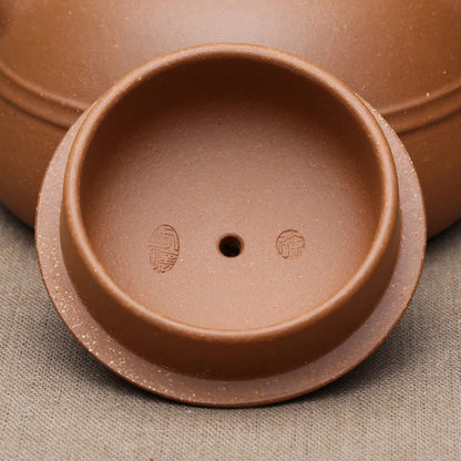Special offer Yixing authentic teapot 200ml Round two wire copper hammer teapot of small capacity desalination mud ore