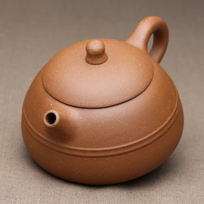 Special offer Yixing authentic teapot 200ml Round two wire copper hammer teapot of small capacity desalination mud ore