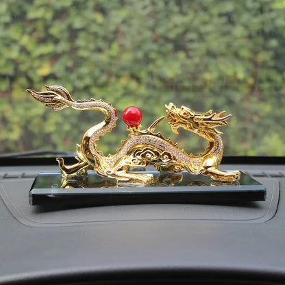 Special promotion  # HOME CAR SHOP Decor exorcise evil spirits GOOD LUCK bring fortune COPPER Divine Dragon talisman statue