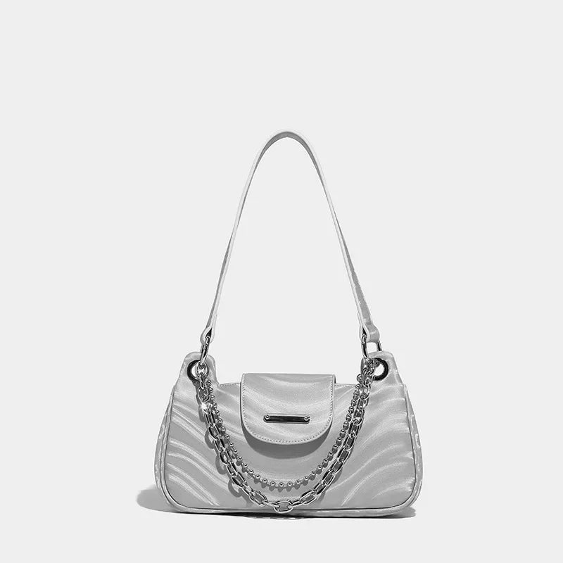 Spectrum Armpit Original Design Y2K Hot Girl Black Silver High-end Messenger Bag chain sweet cool shoulder bag for women