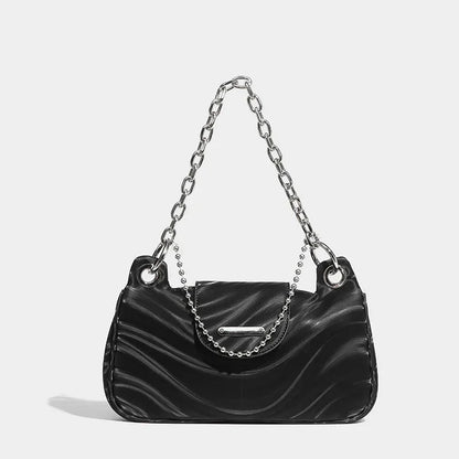Spectrum Armpit Original Design Y2K Hot Girl Black Silver High-end Messenger Bag chain sweet cool shoulder bag for women