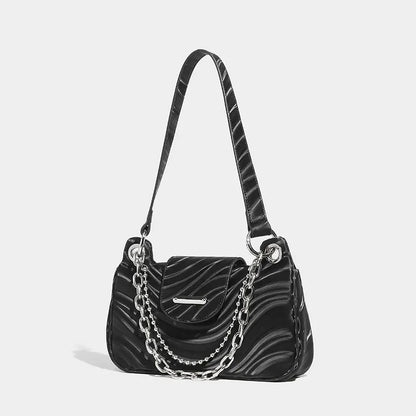 Spectrum Armpit Original Design Y2K Hot Girl Black Silver High-end Messenger Bag chain sweet cool shoulder bag for women